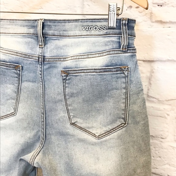 Vigoss 29 (US 8) Ace Bermuda Denim Shorts Distressed Light Wash High Rise - Picture 6 of 11